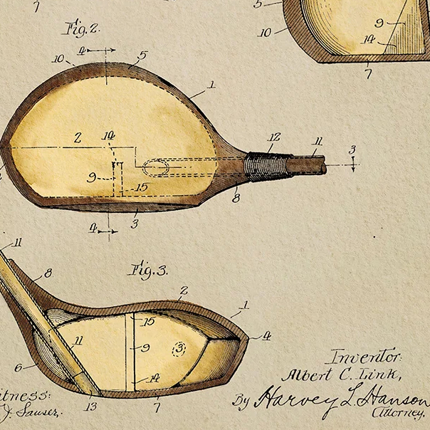 Vintage Golf Patent Art Prints - Golf Equipment Industry 리뷰 및 가격